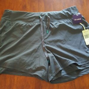 Tangerine layered running shorts